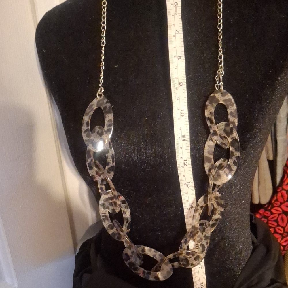 Leopard Print Chain Necklace